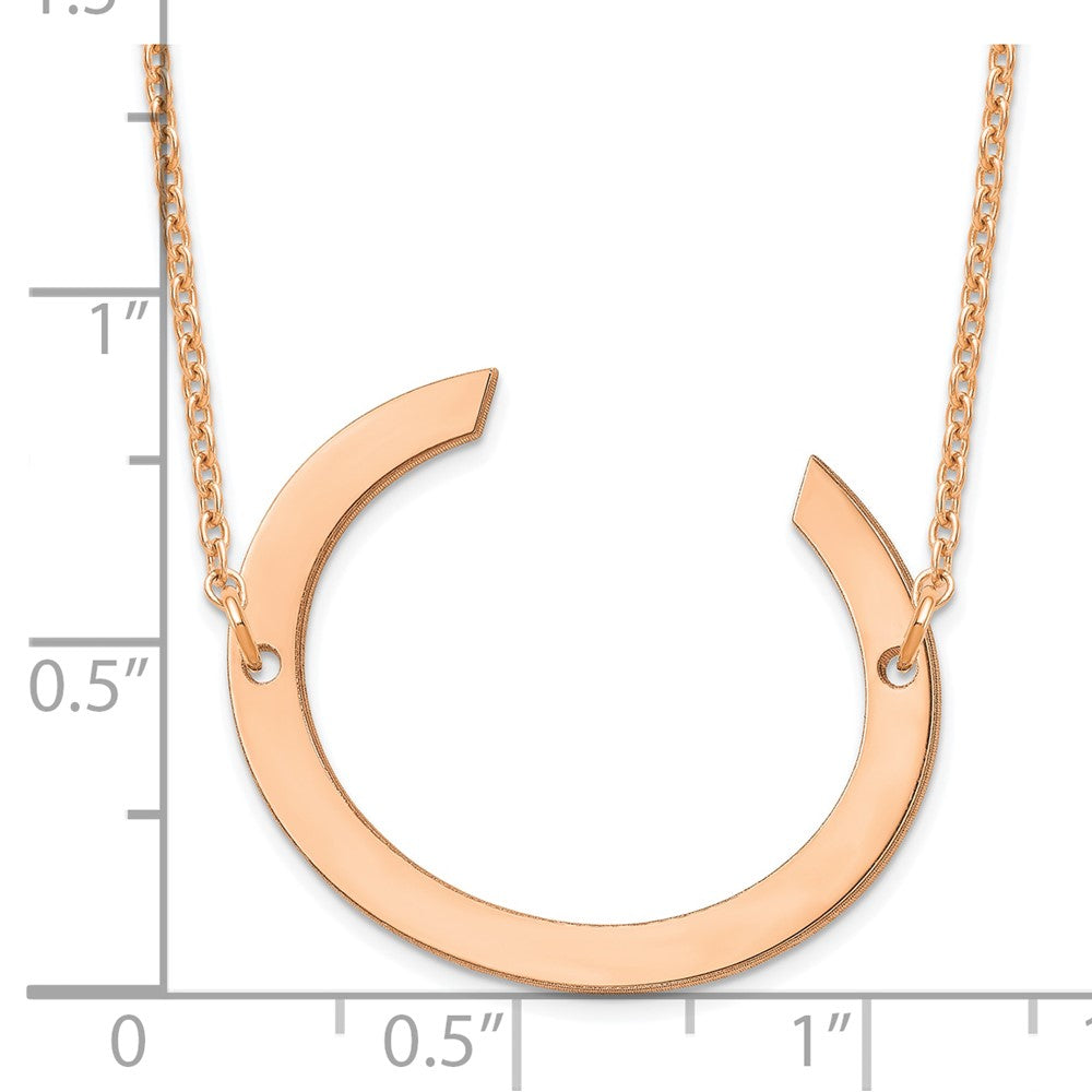 Sterling Silver Rose Gold Plated Polished Large Letter C Necklace