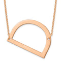 Sterling Silver Rose Gold Plated Polished Large Letter D Necklace