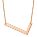 Sterling Silver Rose Gold Plated Polished Large Letter L Necklace