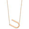 Sterling Silver Rose Gold Plated Polished Large Letter U Necklace