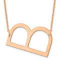 14k Rose Gold Large Sideways Initial B Necklace
