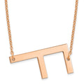 14K Rose Gold Polished Large Letter F Necklace