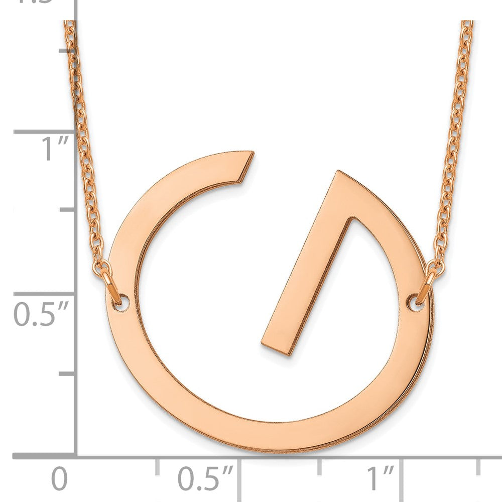 14K Rose Gold Polished Large Letter G Necklace