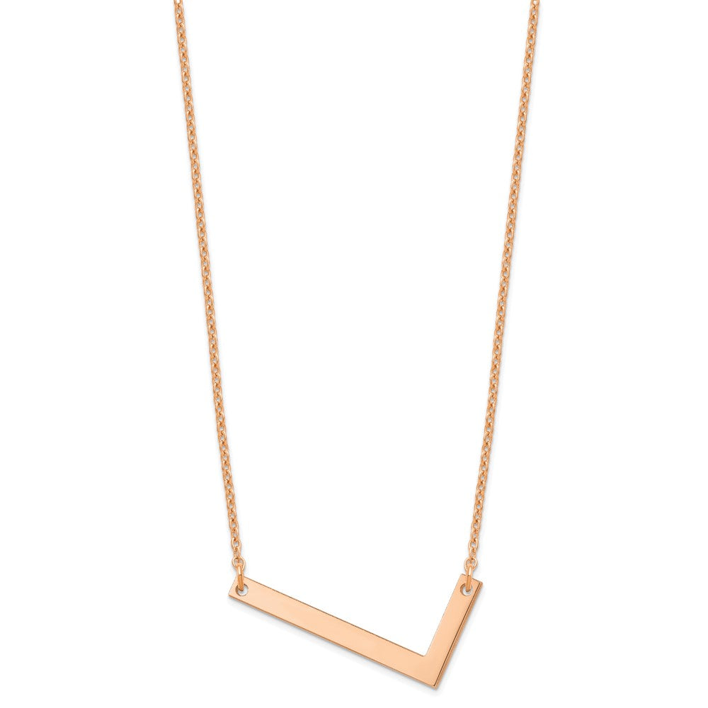 14K Rose Gold Polished Large Letter L Necklace