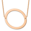 14K Rose Gold Polished Large Letter O Necklace