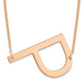 14K Rose Gold Polished Large Letter P Necklace