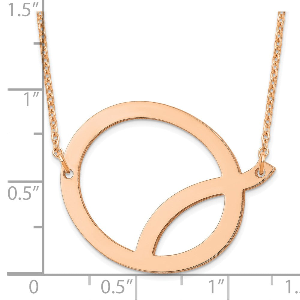 14K Rose Gold Polished Large Letter Q Necklace