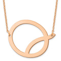 14K Rose Gold Polished Large Letter Q Necklace