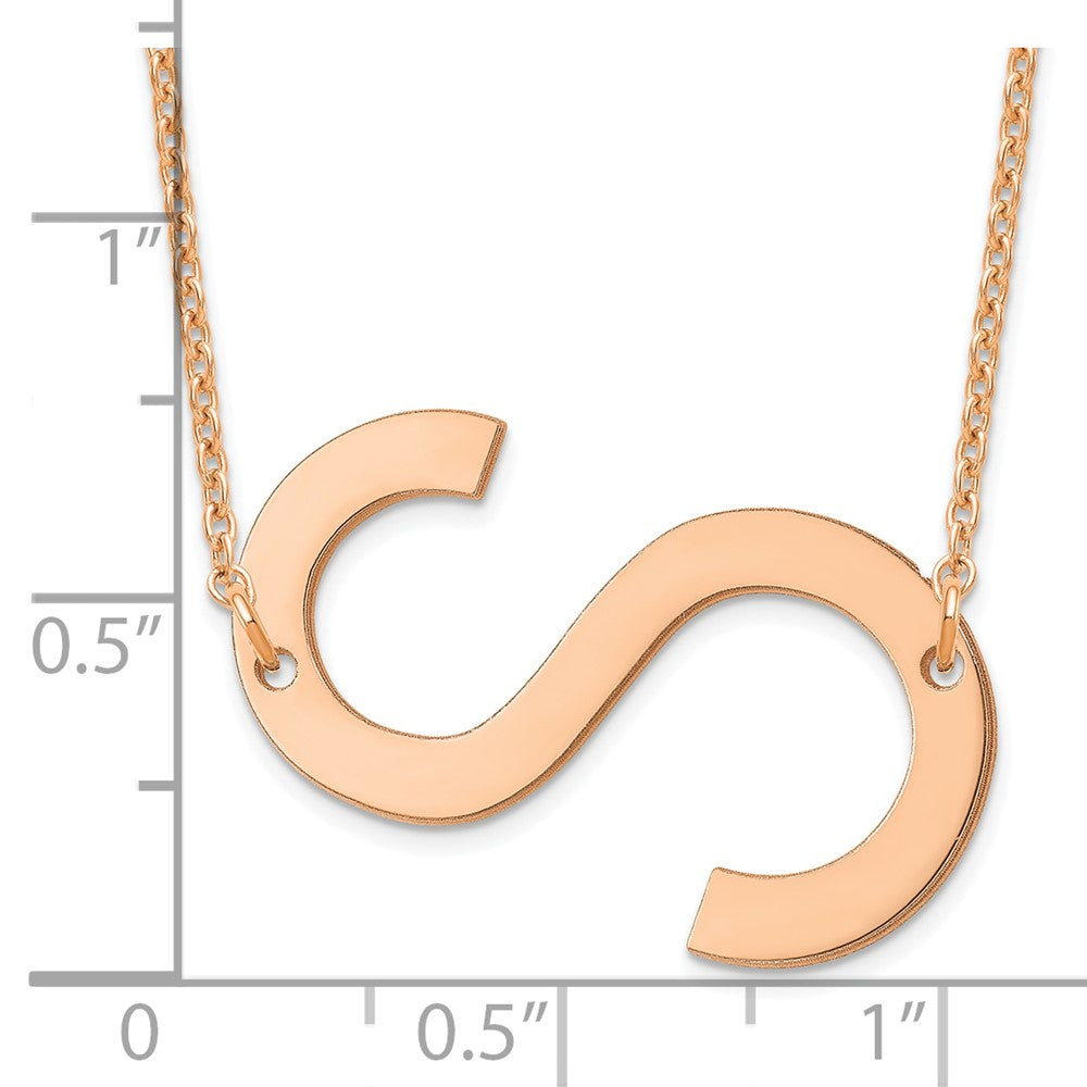 14K Rose Gold Polished Large Letter S Necklace