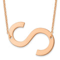 14K Rose Gold Polished Large Letter S Necklace
