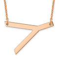 14K Rose Gold Polished Large Letter Y Necklace