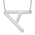Sterling Silver Polished Large Letter A Necklace