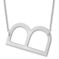 Sterling Silver/Rhod-plated Large Sideways initial B Necklace