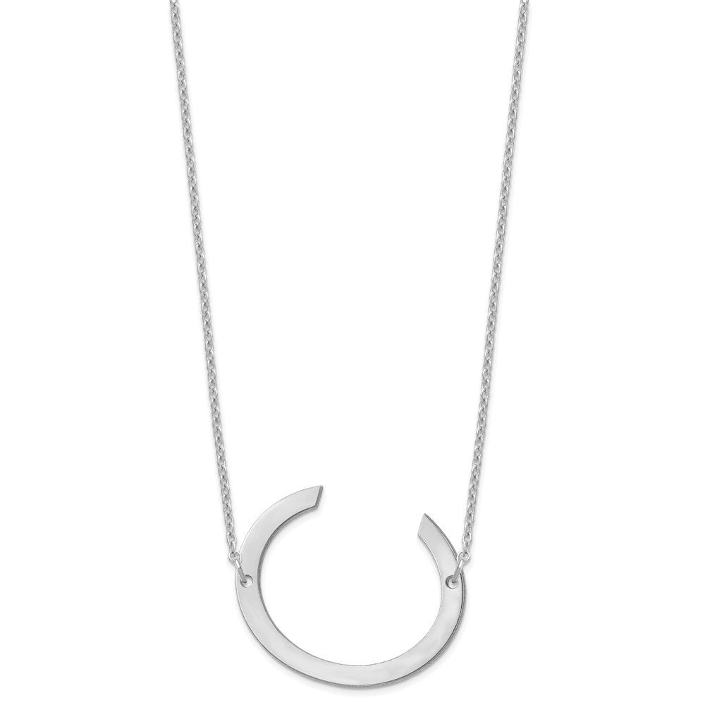 Sterling Silver Polished Large Letter C Necklace