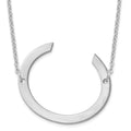 Sterling Silver Polished Large Letter C Necklace