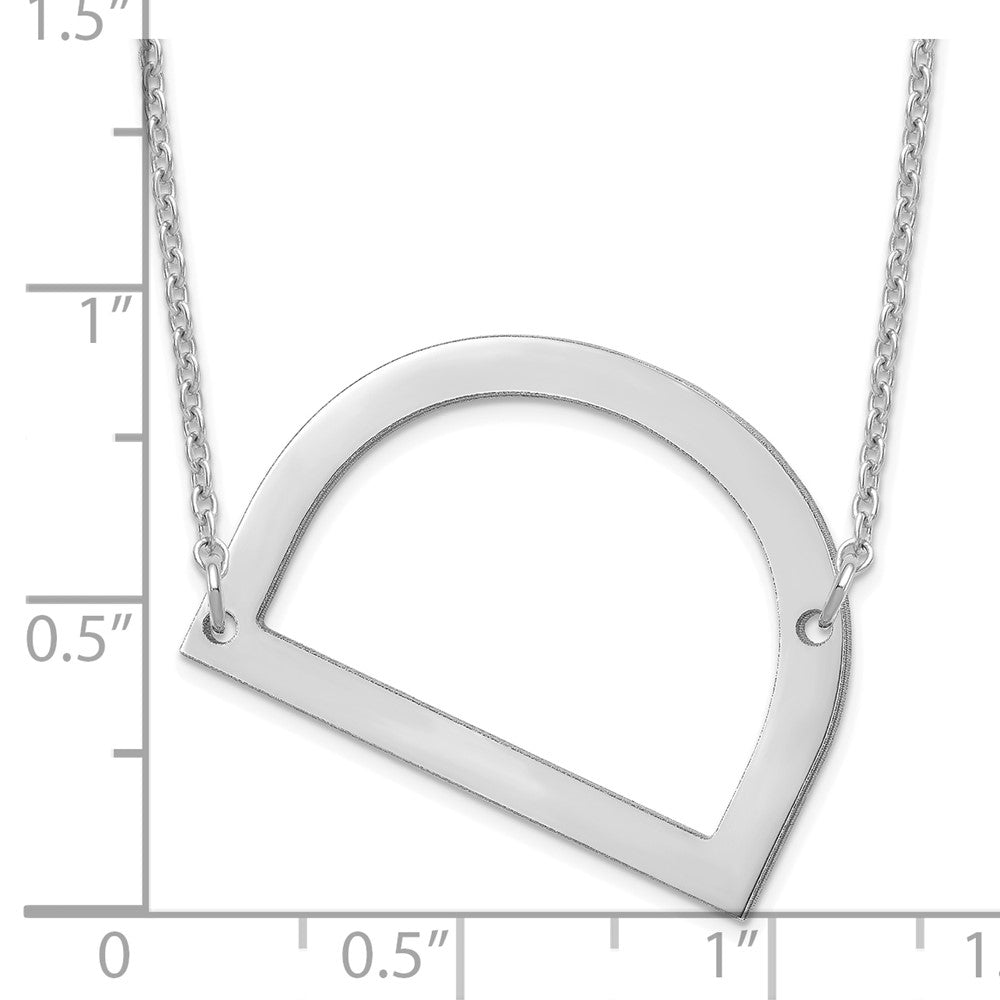 Sterling Silver Polished Large Letter D Necklace