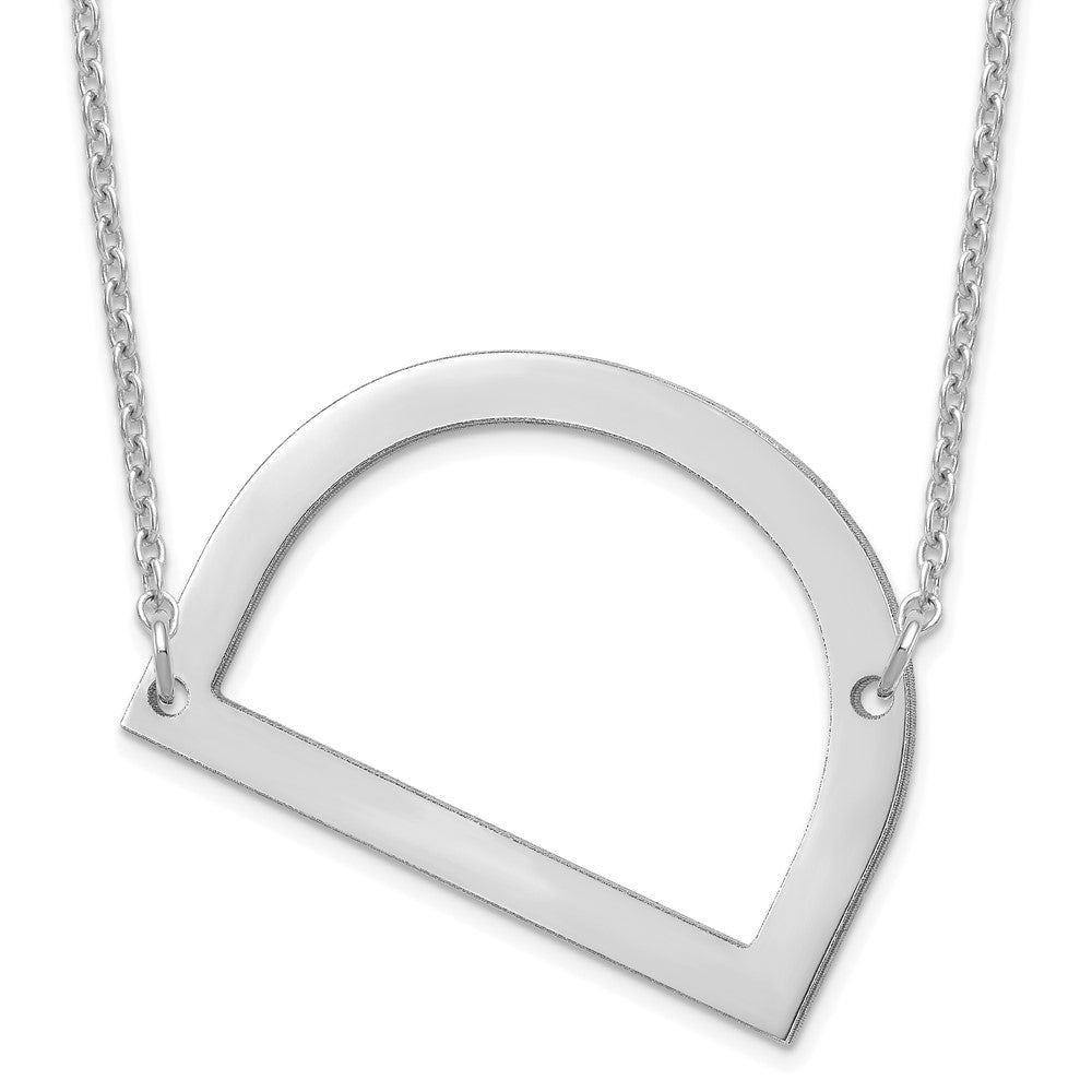 Sterling Silver Polished Large Letter D Necklace