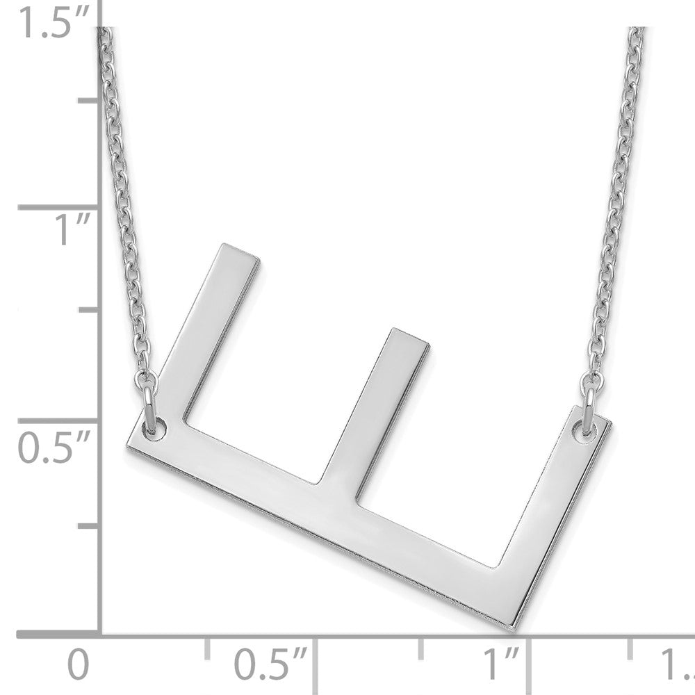 Sterling Silver Polished Large Letter E Necklace