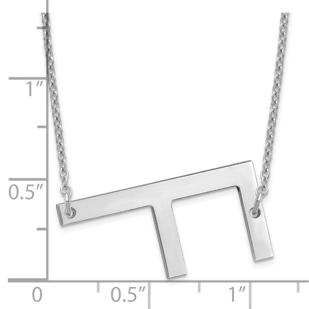 Sterling Silver Polished Large Letter F Necklace