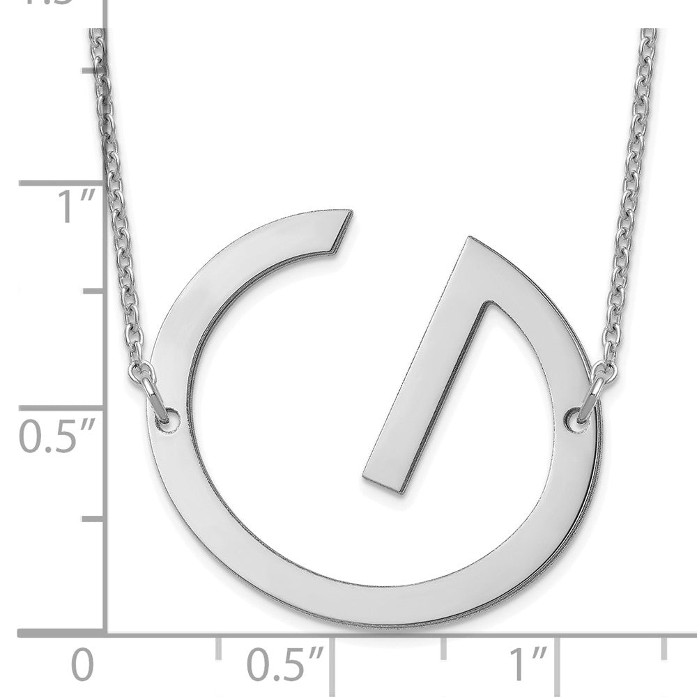Sterling Silver Polished Large Letter G Necklace
