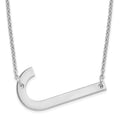 Sterling Silver Polished Large Letter J Necklace