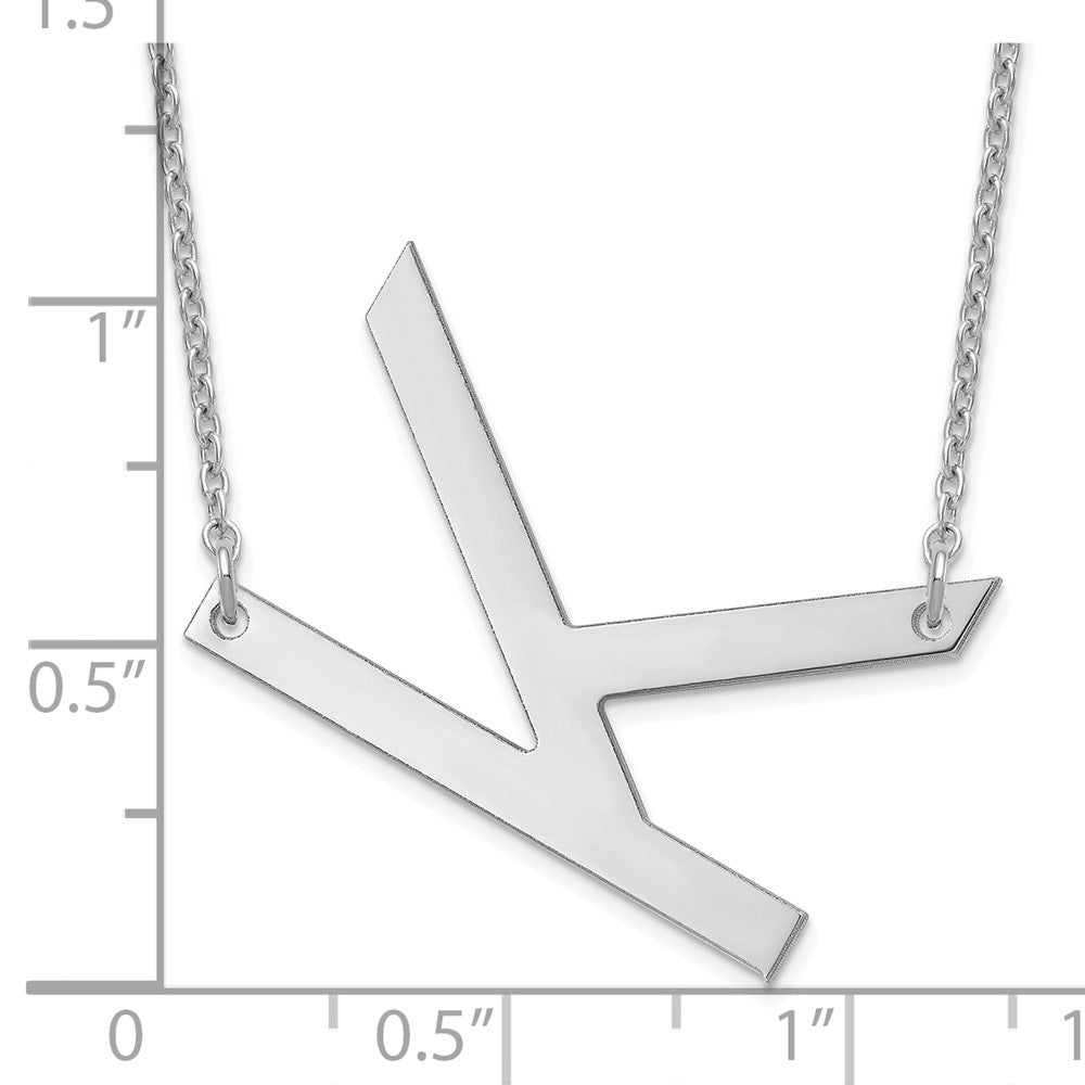 Sterling Silver Polished Large Letter K Necklace