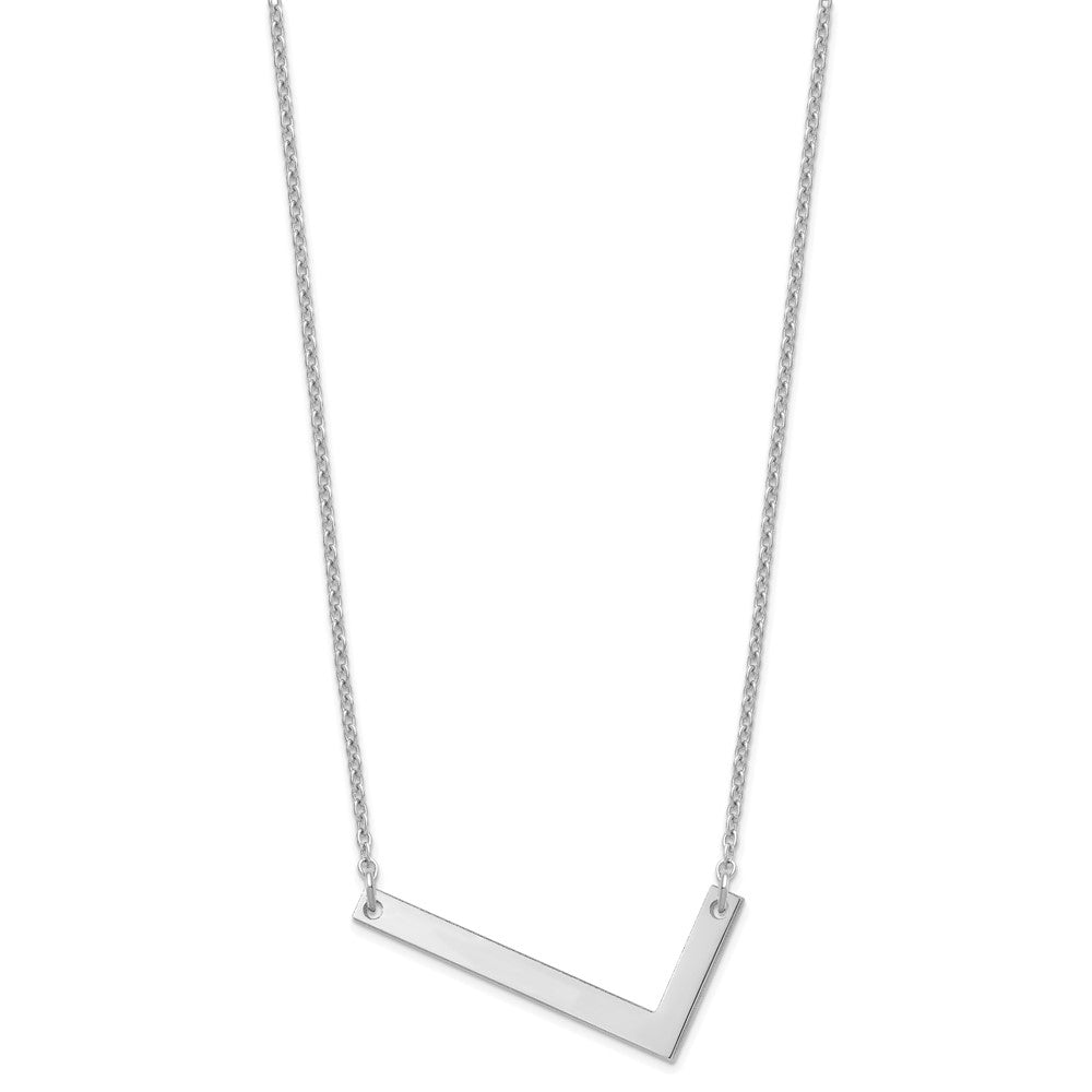 Sterling Silver Polished Large Letter L Necklace