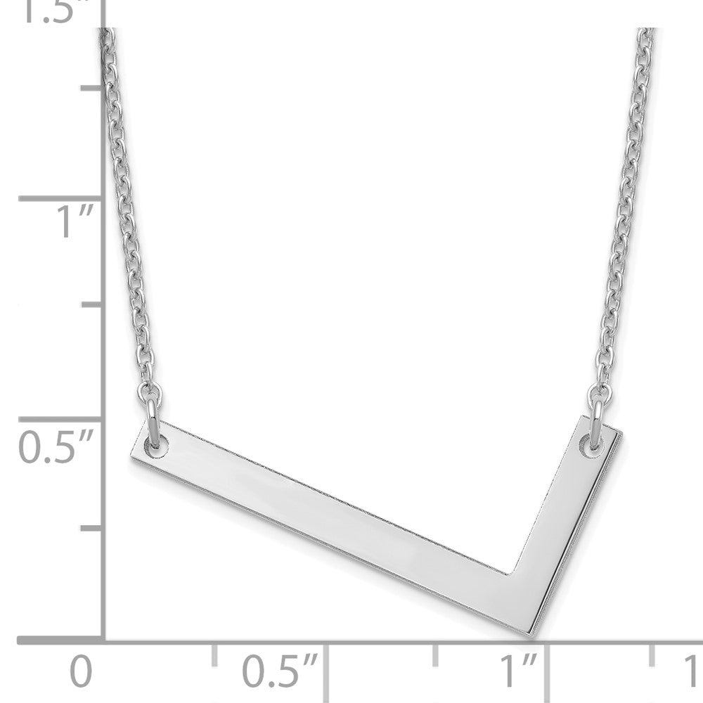 Sterling Silver Polished Large Letter L Necklace