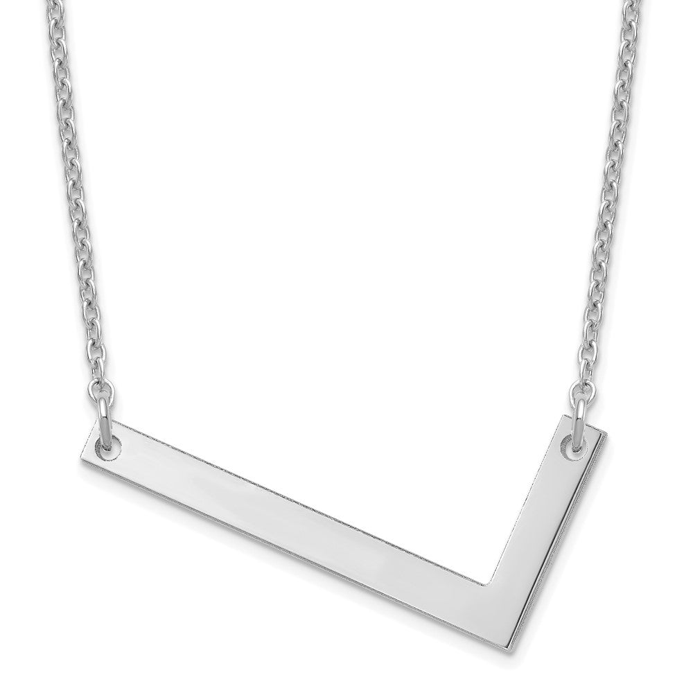 Sterling Silver Polished Large Letter L Necklace