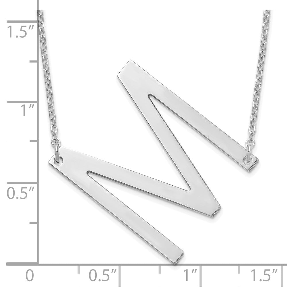 Sterling Silver Polished Large Letter M Necklace