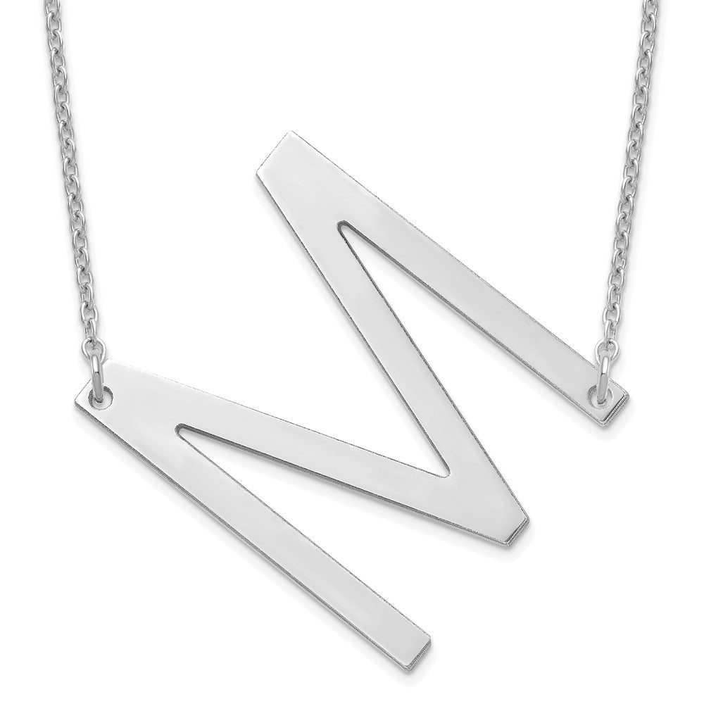 Sterling Silver Polished Large Letter M Necklace