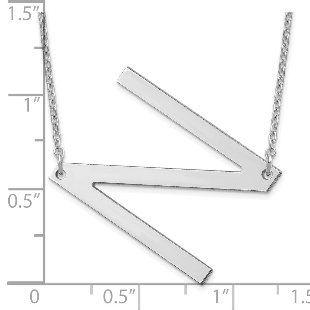 Sterling Silver Polished Large Letter N Necklace