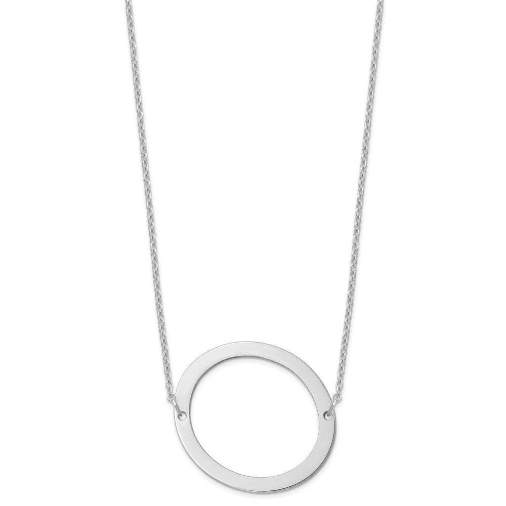 Sterling Silver Polished Large Letter O Necklace