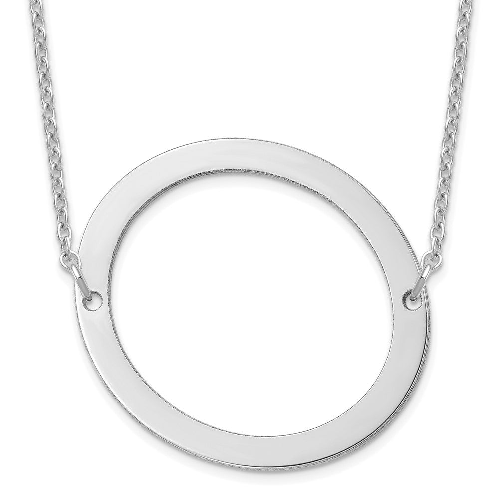 Sterling Silver Polished Large Letter O Necklace