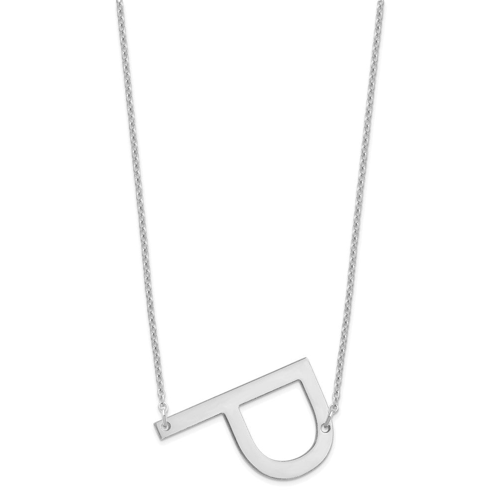 Sterling Silver Polished Large Letter P Necklace
