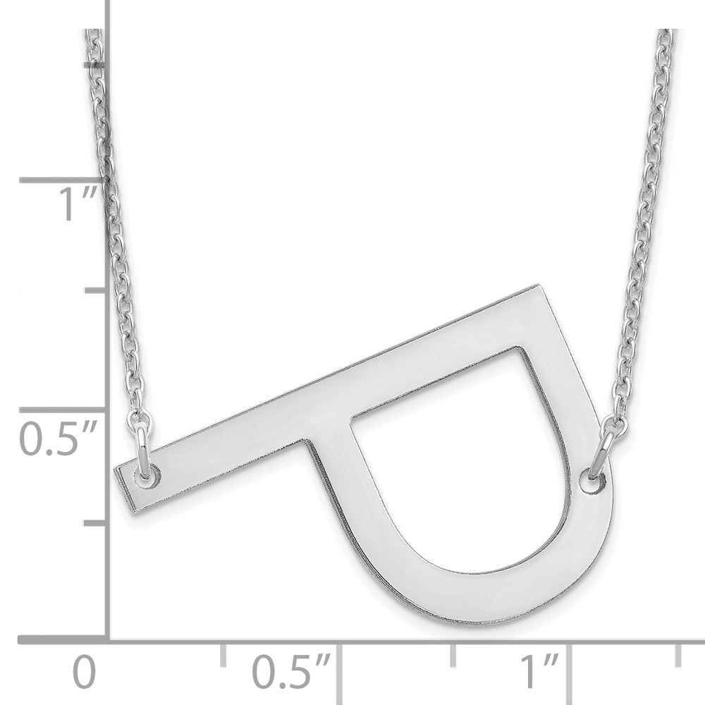 Sterling Silver Polished Large Letter P Necklace