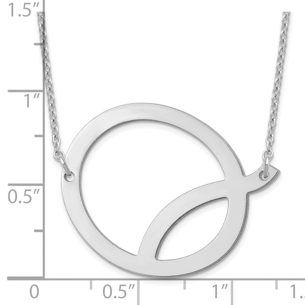 Sterling Silver Polished Large Letter Q Necklace