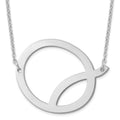 Sterling Silver Polished Large Letter Q Necklace