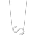 Sterling Silver Polished Large Letter S Necklace