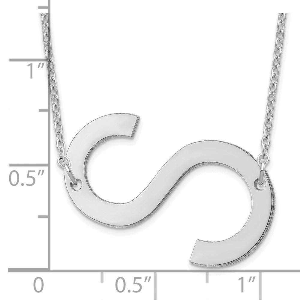Sterling Silver Polished Large Letter S Necklace