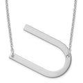 Sterling Silver Polished Large Letter U Necklace