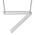 Sterling Silver Polished Large Letter V Necklace