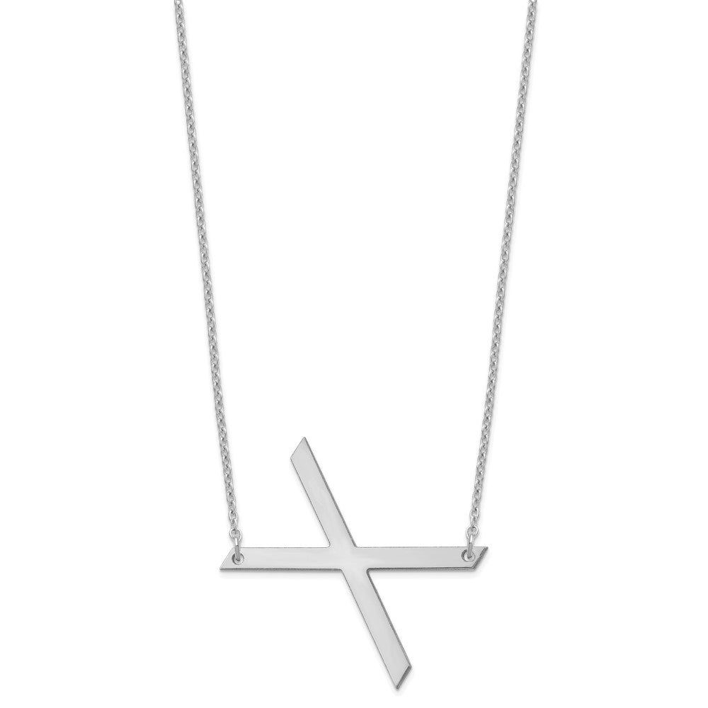 Sterling Silver Polished Large Letter X Necklace