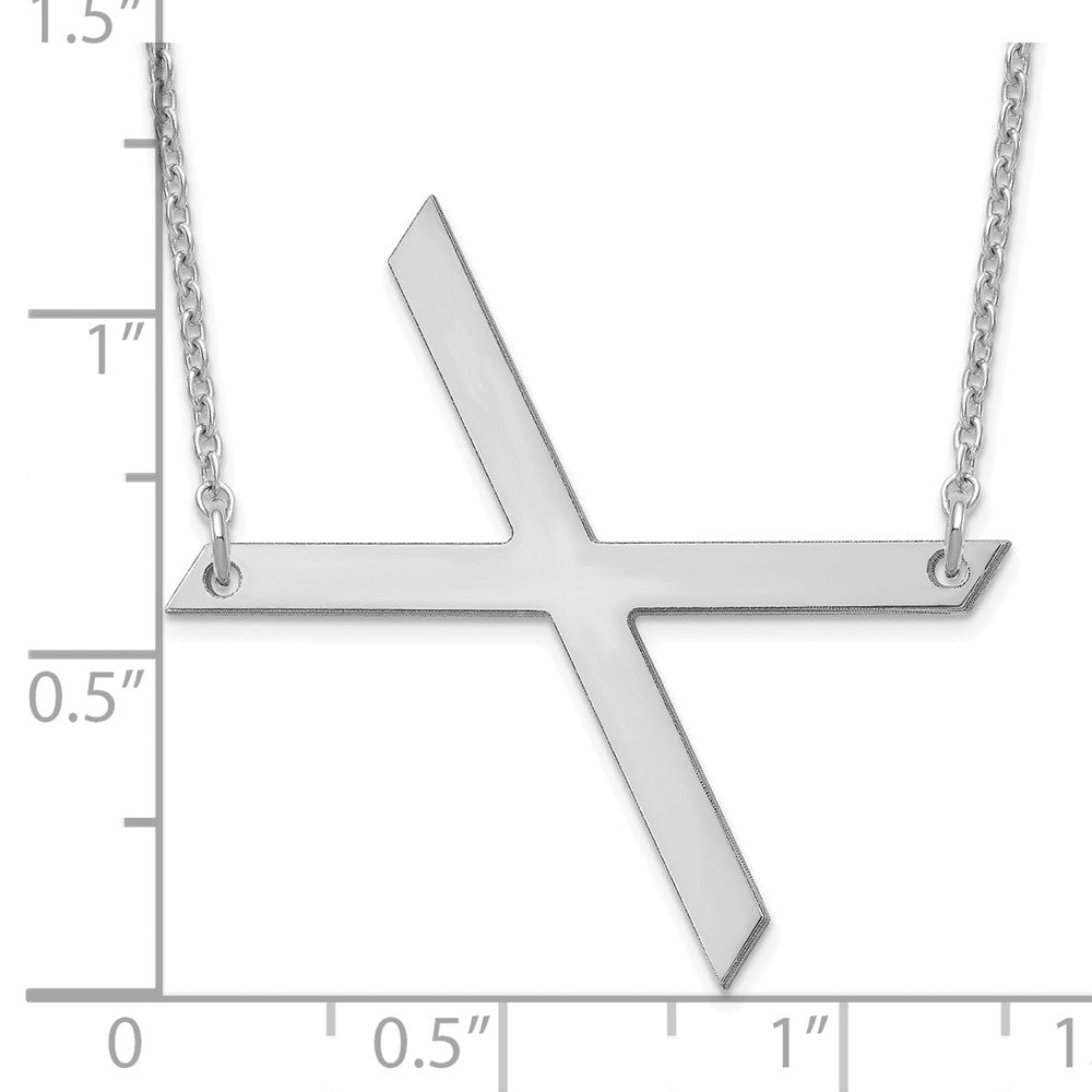Sterling Silver Polished Large Letter X Necklace