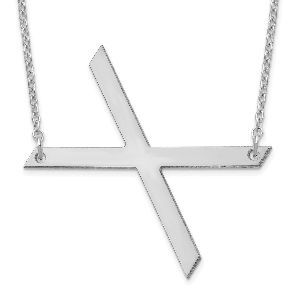 Sterling Silver Polished Large Letter X Necklace