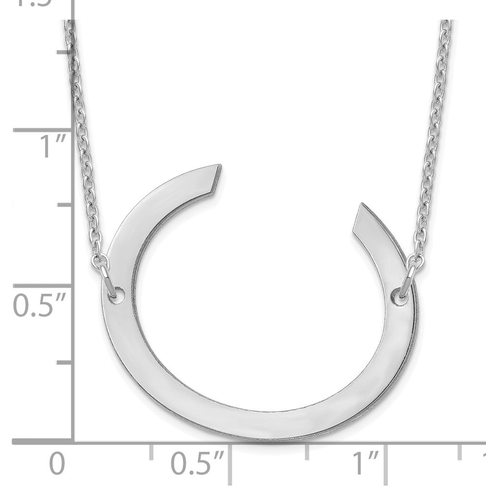 14K White Gold Polished Large Letter C Necklace
