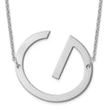 14K White Gold Polished Large Letter G Necklace
