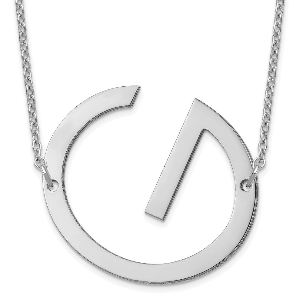 14K White Gold Polished Large Letter G Necklace