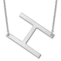 14K White Gold Polished Large Letter H Necklace