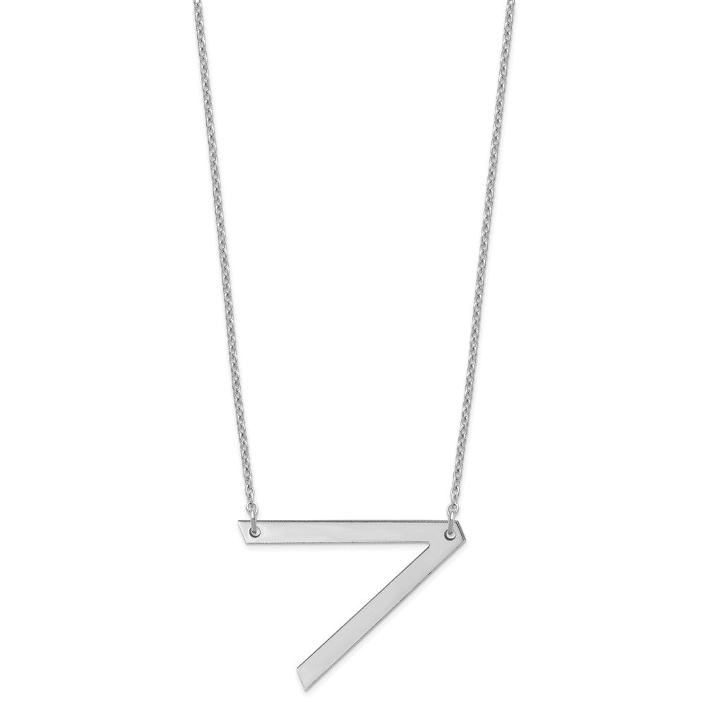 14K White Gold Polished Large Letter V Necklace